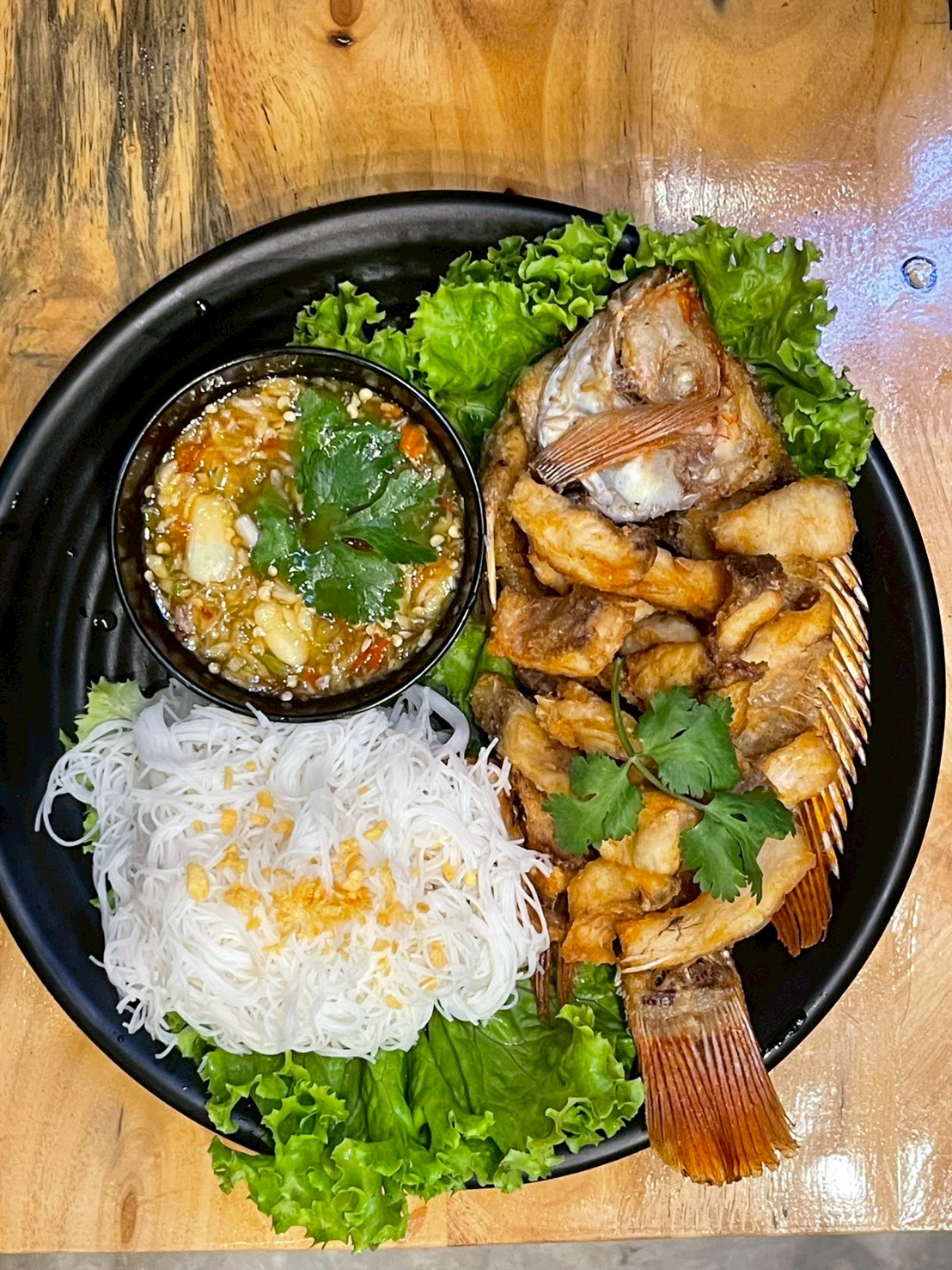 เมี่ยงปลาทับทิม (ทอด)